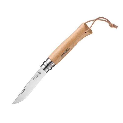 Cuchillo Opinel Inox n°7 con lazo de cuero