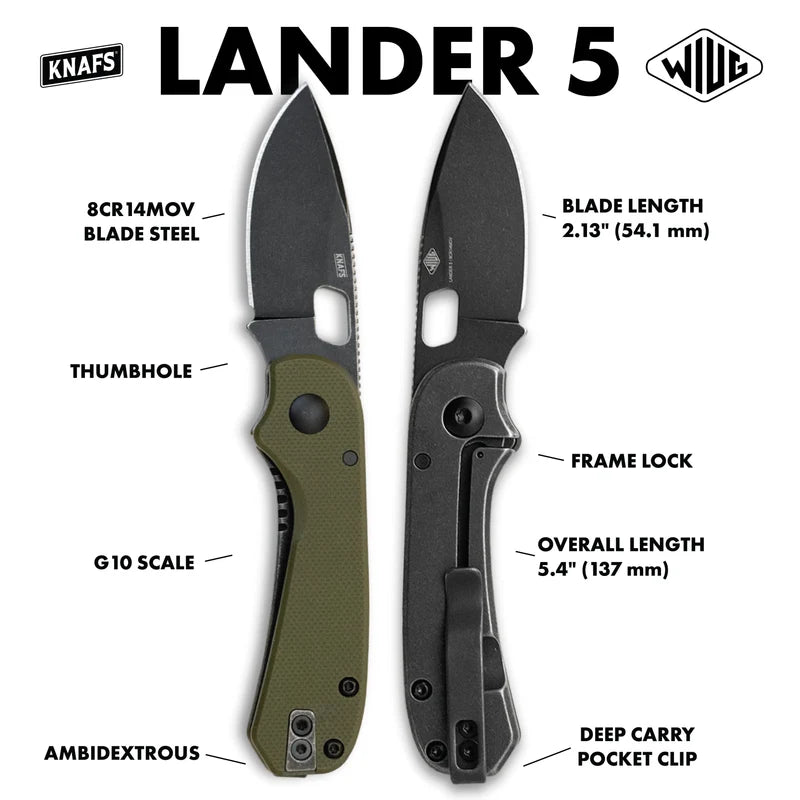 Navaja de Bolsillo Lander 5 –Verde