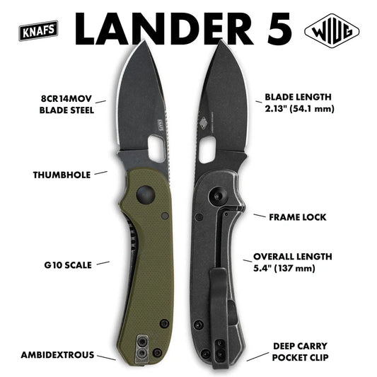 Navaja de Bolsillo Lander 5 –Verde