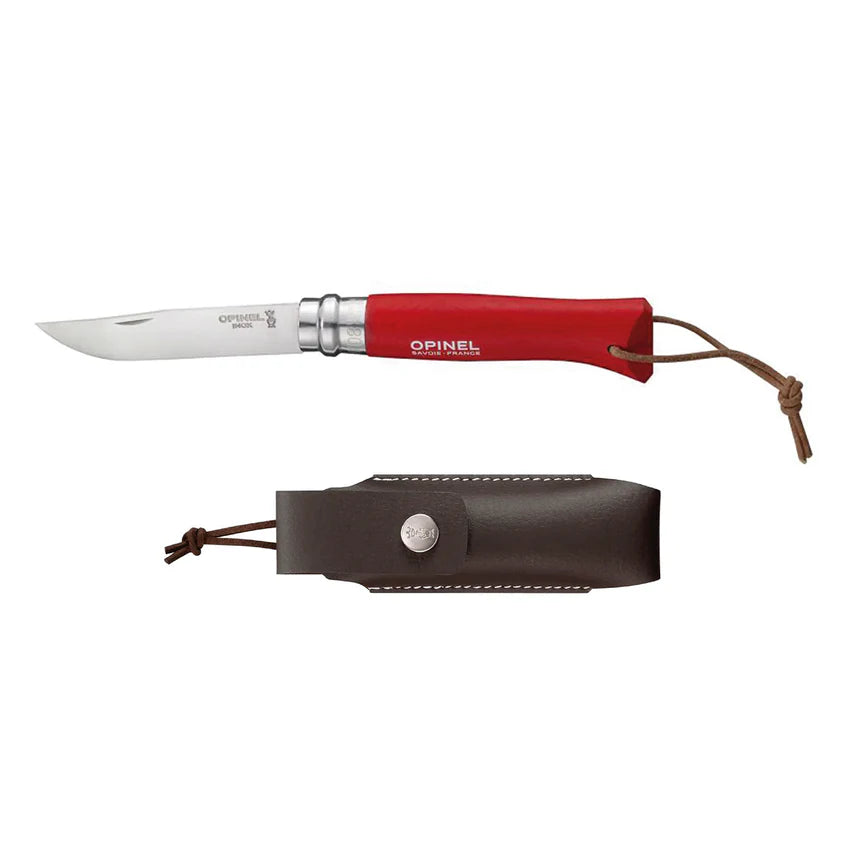 Cuchillo Opinel N°8 Trekking rojo con funda
